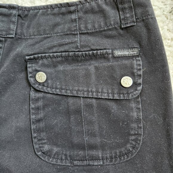Vintage Calvin Klein Jeans Black Denim 90s Shorts Size 8 - Picture 7 of 16